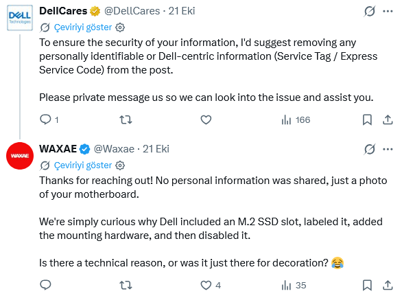 DellCares’in yanıtı ve Waxae’nin karşılığı